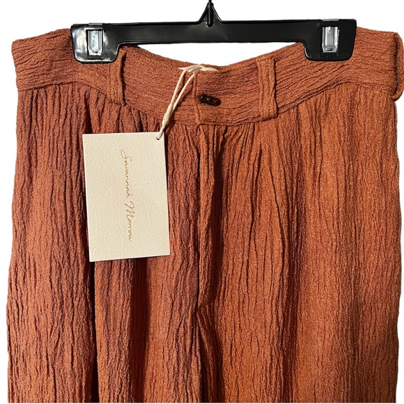 NWT Savannah Morrow Wide Leg Silk / Bamboo Willow Pant in Marigold Size XS - Picture 4 of 8